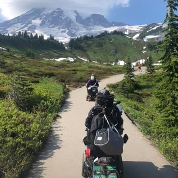 Ian ventures through the mountains during one of his ride events